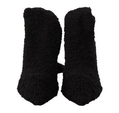 Dolce & Gabbana Black Stretch Socks Knee High Booties Shoes