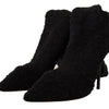 Dolce & Gabbana Black Stretch Socks Knee High Booties Shoes