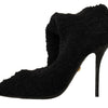 Dolce & Gabbana Black Stretch Socks Knee High Booties Shoes