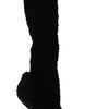 Dolce & Gabbana Black Stretch Socks Knee High Booties Shoes