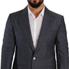 Dolce & Gabbana Blue Linen Cotton Jacket TAORMINA Blazer