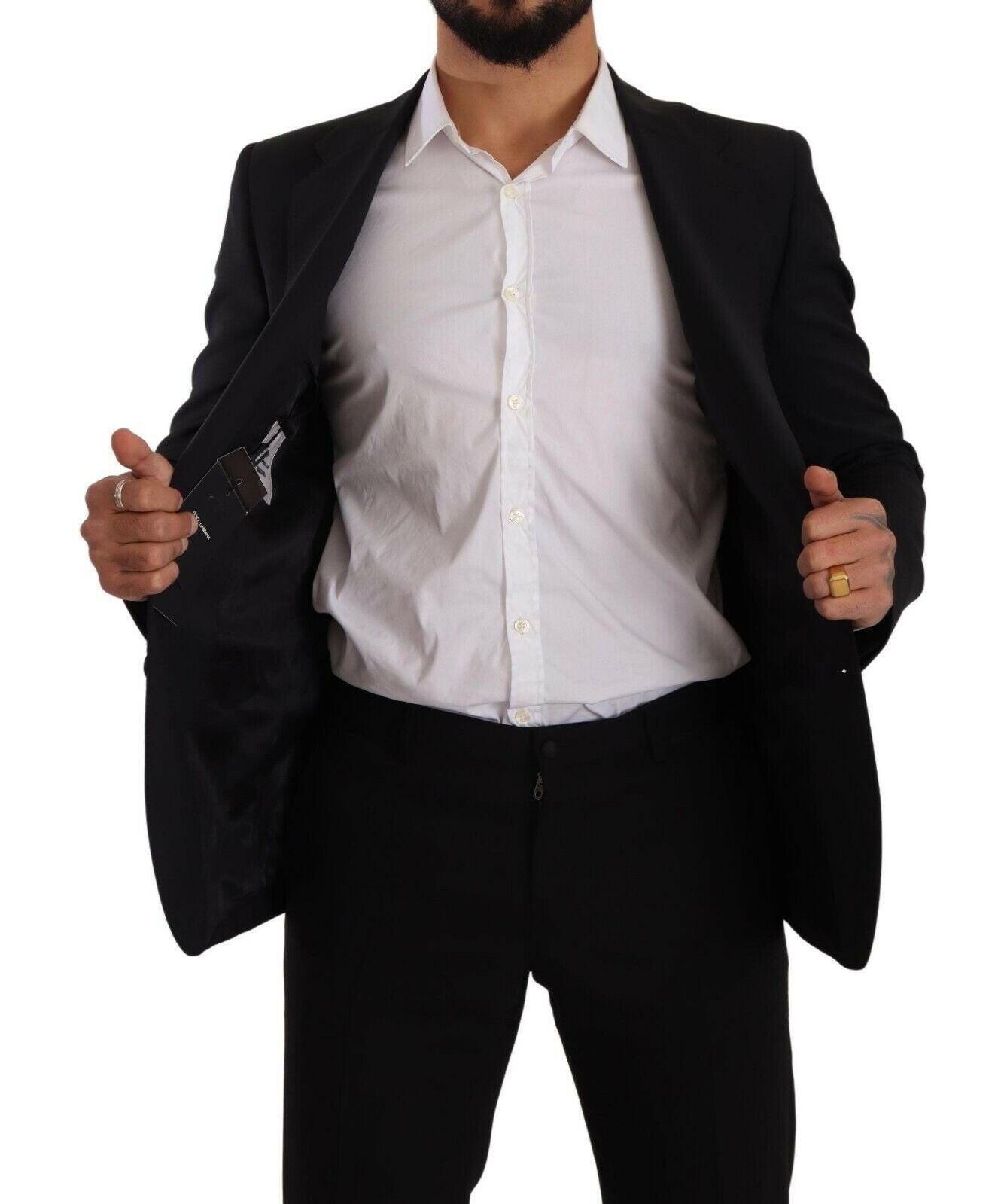 Dolce &amp; Gabbana – Schwarze, schmal geschnittene Weste mit 2 Knöpfen, MARTINI-Blazer