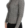 Dolce & Gabbana Black White Wool Top Cardigan Sweater