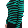 Dolce &amp; Gabbana Grün-Schwarzer Seiden-Kaschmirpullover