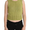 PINK MEMORIES Green Cotton Blend Knitted Sleeveless Sweater