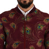 Dolce & Gabbana Red Peacock Polyester Stretch Full Zip Jacket