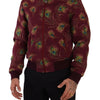 Dolce & Gabbana Red Peacock Polyester Stretch Full Zip Jacket