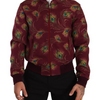 Dolce & Gabbana Red Peacock Polyester Stretch Full Zip Jacket