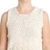 PINK MEMORIES Beige Cotton Blend Knitted Sleeveless Sweater