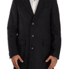 Dolce & Gabbana Dark Gray Wool Over Trench Coat Men Jacket