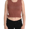 PINK MEMORIES Red Cotton Blend Knitted Sleeveless Sweater