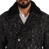 Dolce & Gabbana Black Wool Double Breasted Coat Men Jacket