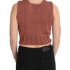 PINK MEMORIES Red Cotton Blend Knitted Sleeveless Sweater