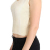 PINK MEMORIES Beige Cotton Blend Knitted Sleeveless Sweater