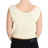 PINK MEMORIES Beige Cotton Blend Knitted Sleeveless Sweater