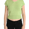 PINK MEMORIES Green Cotton Blend Knitted Sweater