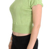 PINK MEMORIES Green Cotton Blend Knitted Sweater
