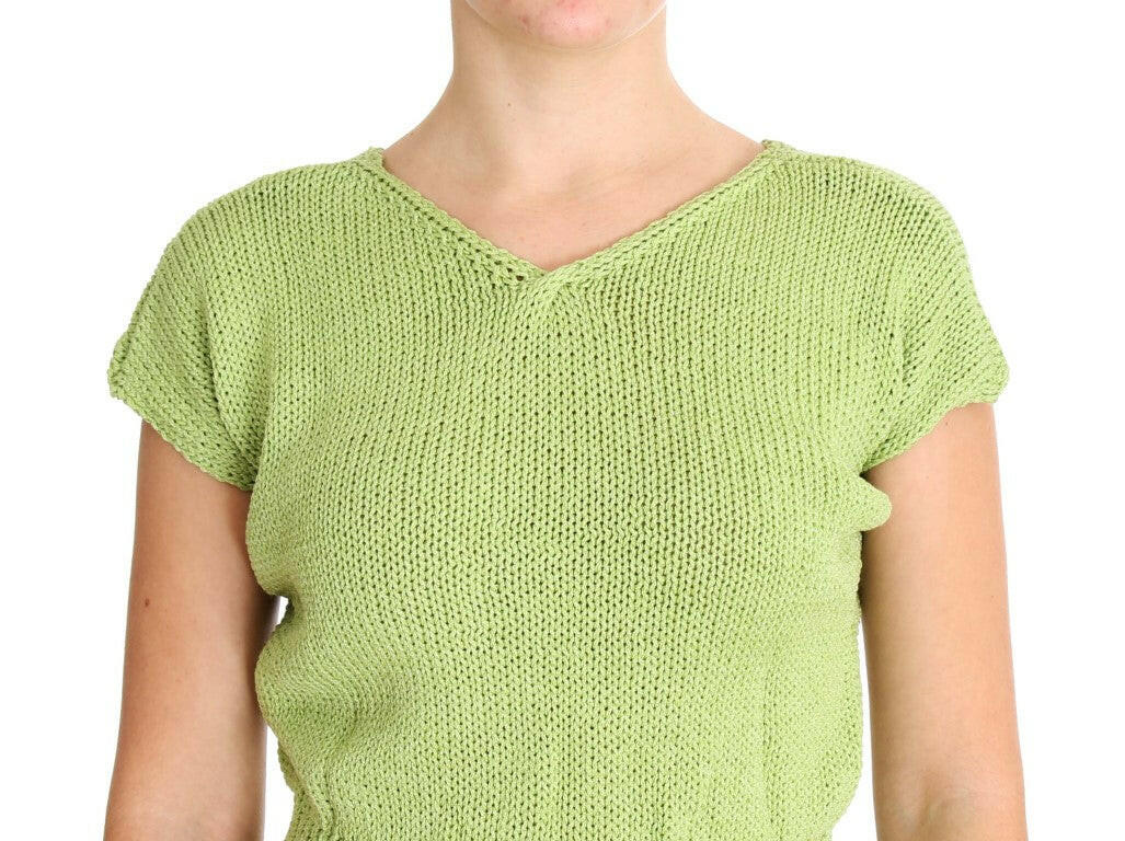 PINK MEMORIES Green Cotton Blend Knitted Sweater