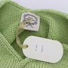 PINK MEMORIES Green Cotton Blend Knitted Sweater