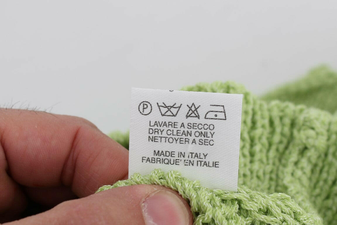 PINK MEMORIES Green Cotton Blend Knitted Sweater