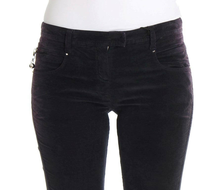 Costume National Purple Cropped Corduroys Jeans