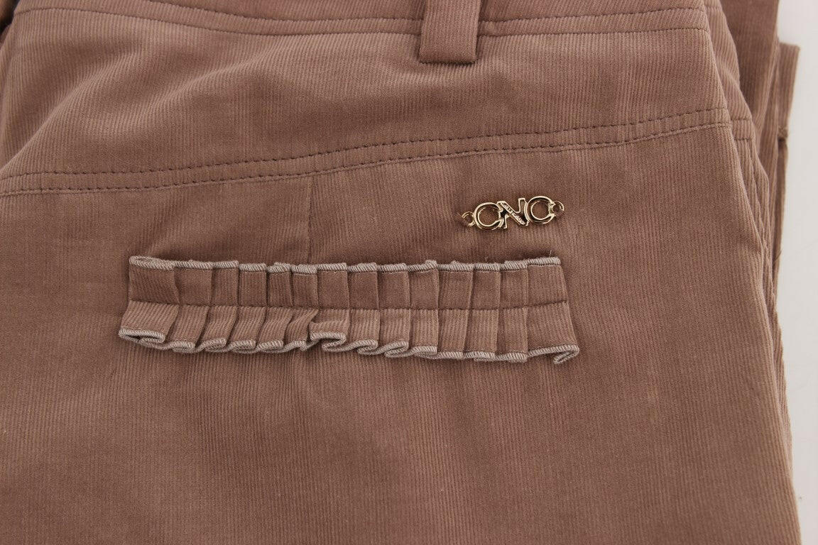Costume National Brown Cropped Corduroys Pants