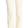 Costume National White Cotton Stretch Flare Jeans