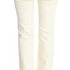 Costume National White Cotton Stretch Flare Jeans