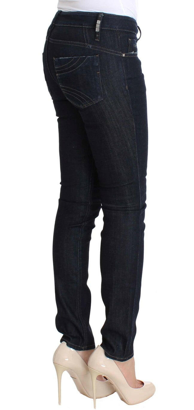 Costume National – Blaue Slim-Fit-Jeans aus Stretch-Baumwolle