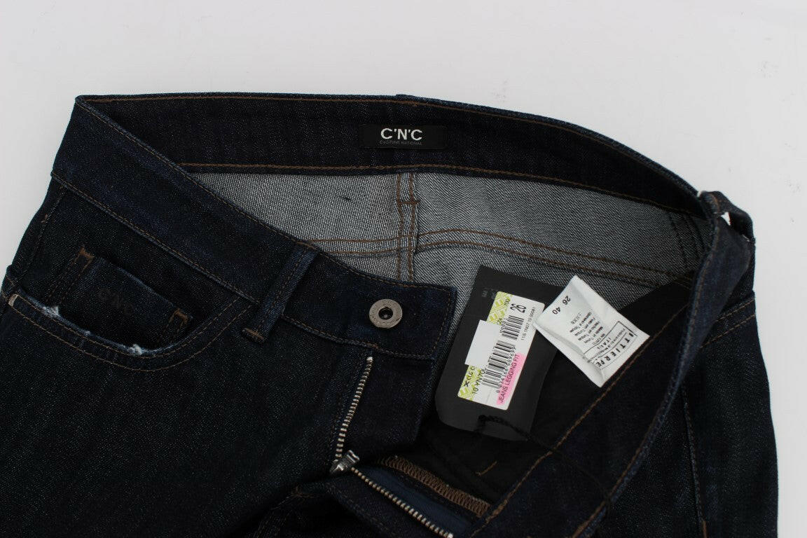 Costume National – Blaue Slim-Fit-Jeans aus Stretch-Baumwolle