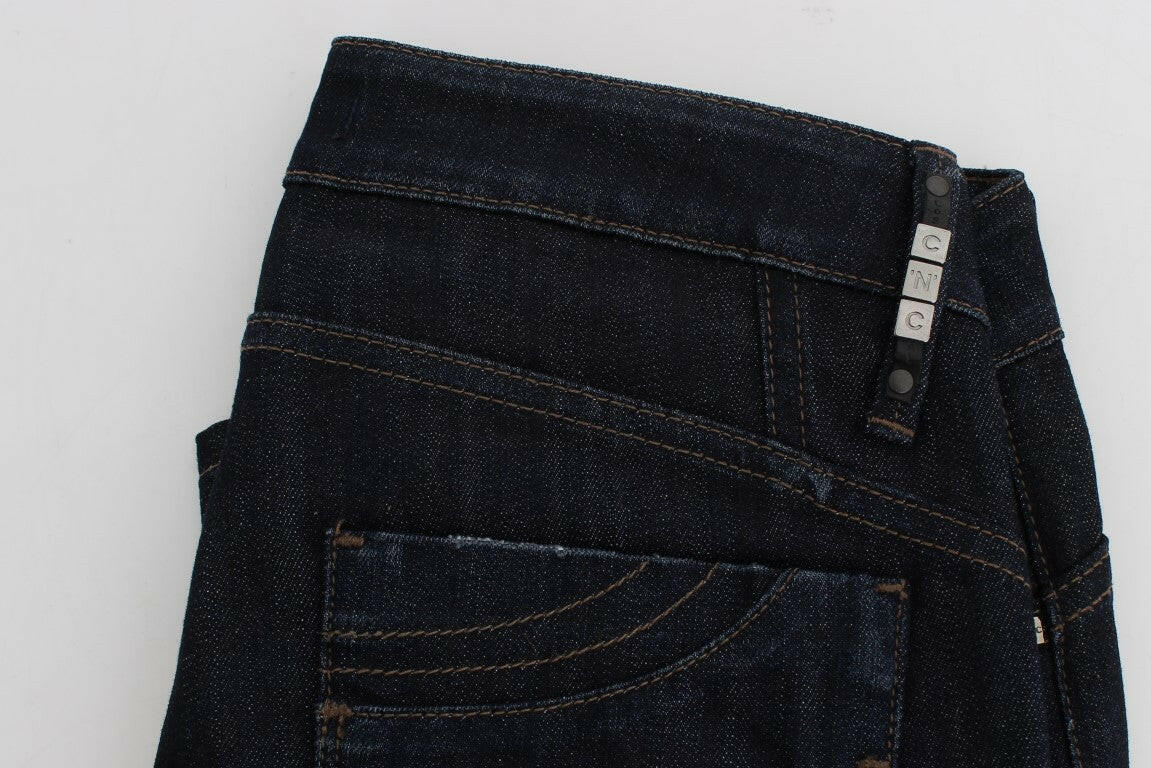 Costume National – Blaue Slim-Fit-Jeans aus Stretch-Baumwolle