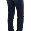 Costume National Slim Fit Skinny Jeans aus Baumwolle in blauer Waschung