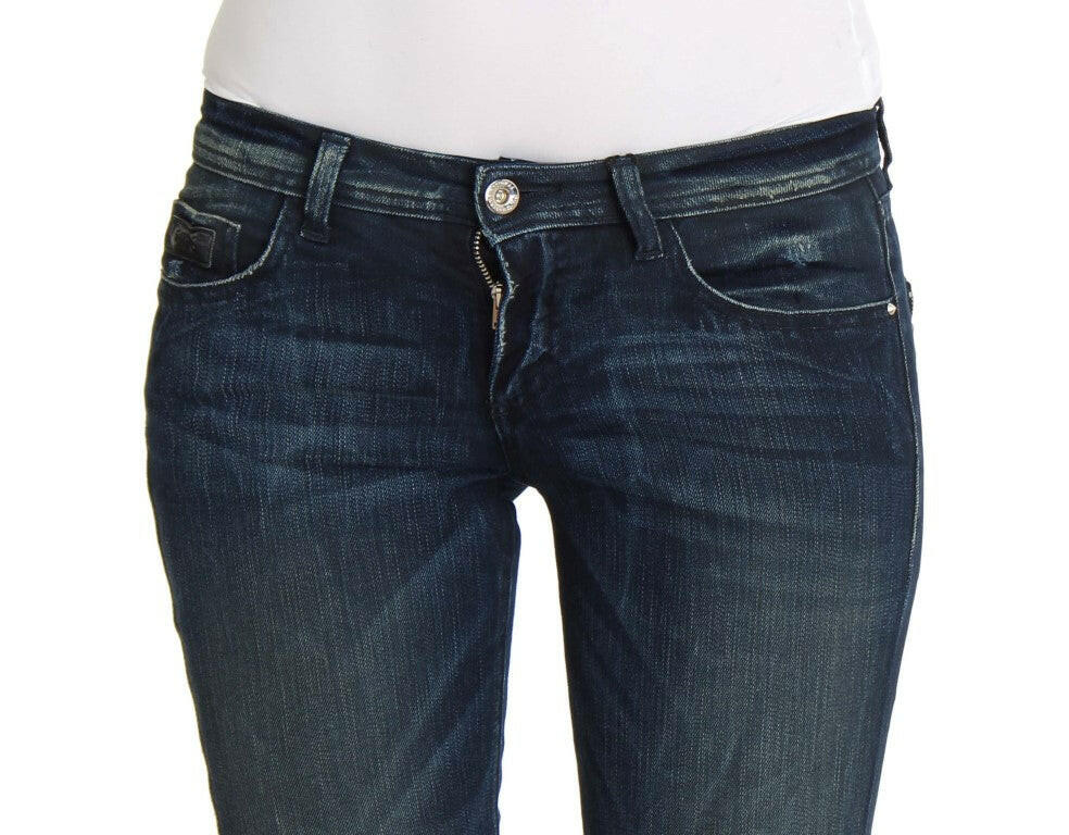 Costume National Slim Fit Skinny Jeans aus Baumwolle in blauer Waschung