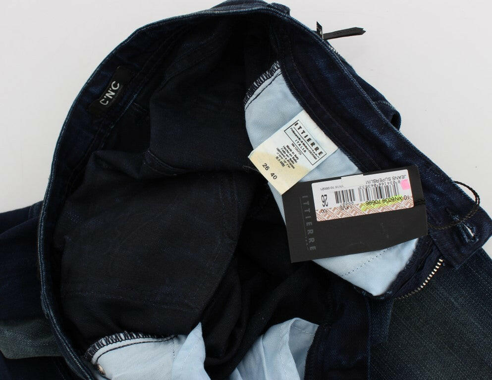 Costume National Slim Fit Skinny Jeans aus Baumwolle in blauer Waschung