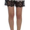 Dolce & Gabbana White Black Floral Lace Silk Sleepwear Shorts