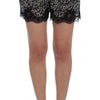 Dolce & Gabbana Black White Floral Lace Silk Sleepwear Shorts