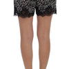 Dolce & Gabbana Black White Floral Lace Silk Sleepwear Shorts
