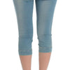 Blaue Caprihose von Ermanno Scervino. Kurz geschnittene Jeans