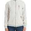 John Galliano White Mock Zip Cardigan Sweatshirt Sweater