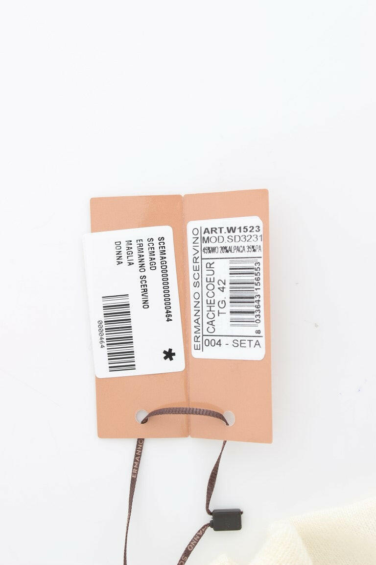 Ermanno Scervino White Wool Cardigan Sweater