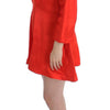 Fyodor Golan Red Mini Linen 3/4 Sleeve Sheath Dress