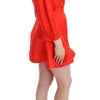 Fyodor Golan Red Mini Linen 3/4 Sleeve Sheath Dress