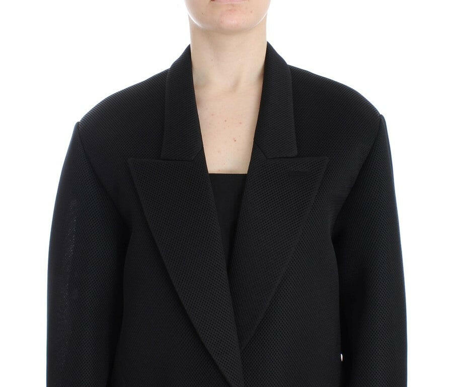 KAALE SUKTAE Black Coat Trench Long Draped Jacket Blazer