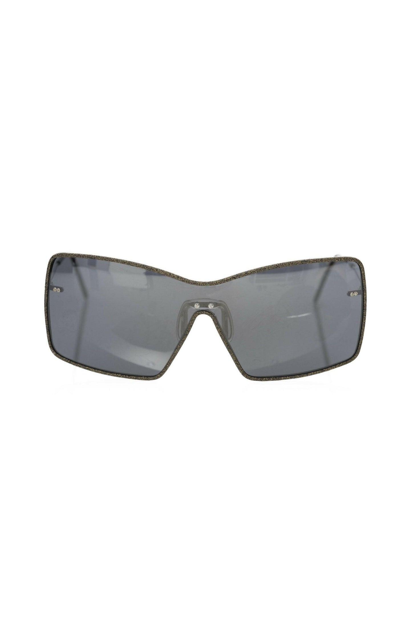 Frankie Morello Sonnenbrille aus schwarzem Metallic-Fiberglas