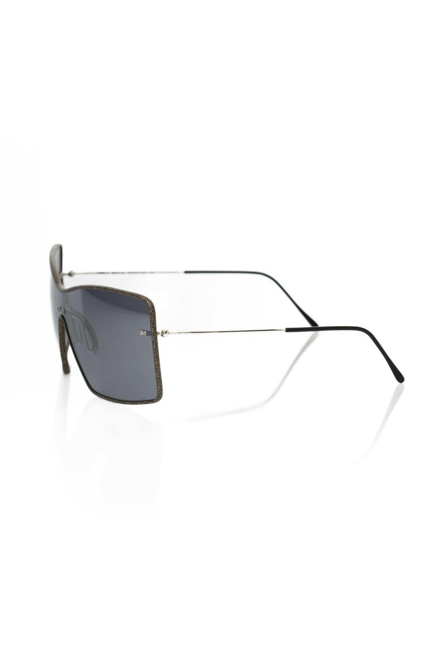 Frankie Morello Sonnenbrille aus schwarzem Metallic-Fiberglas