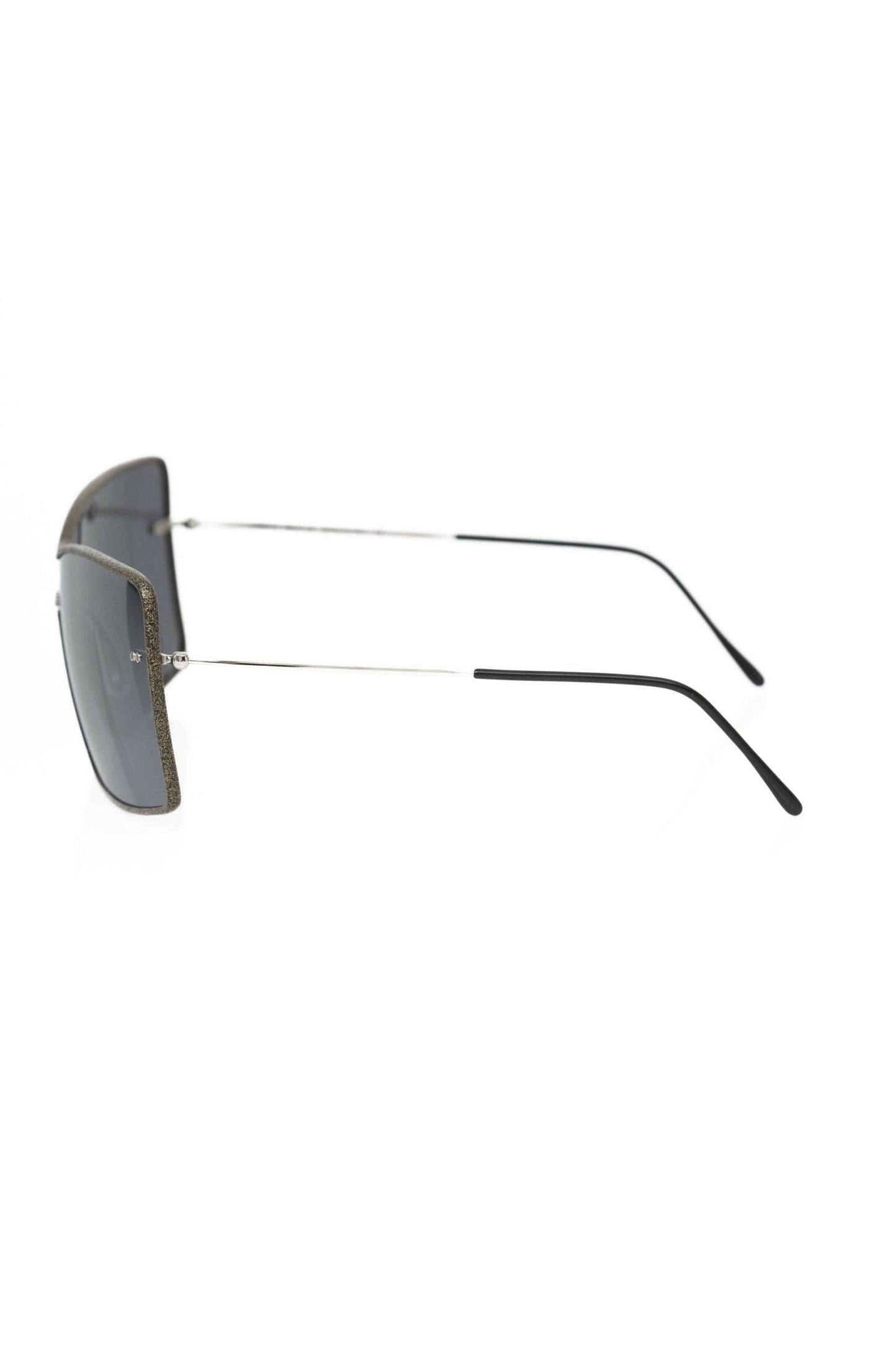 Frankie Morello Sonnenbrille aus schwarzem Metallic-Fiberglas