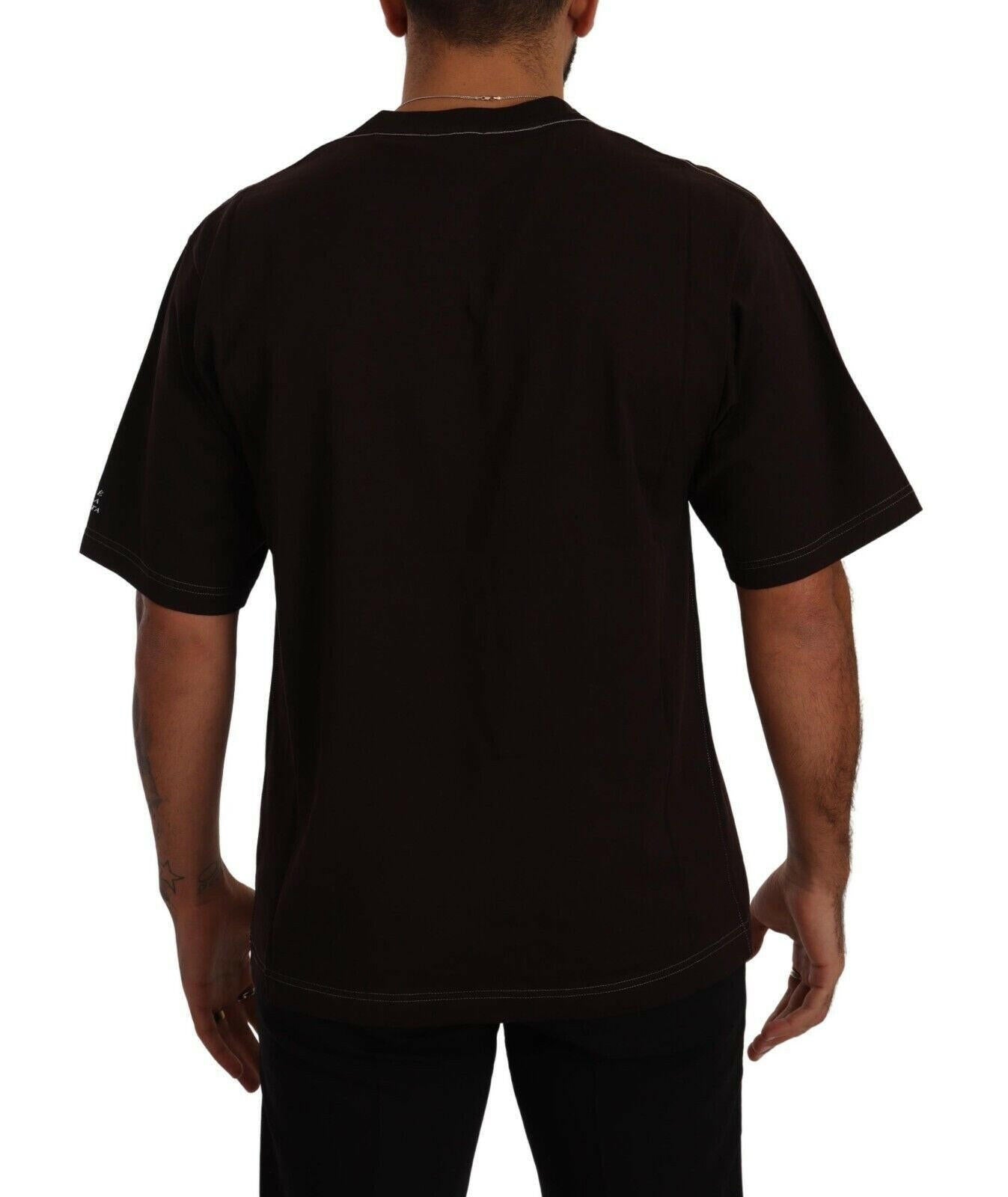 Dolce & Gabbana Bordeaux Cotton L-Amore Print Crewneck T-shirt