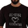 Dolce & Gabbana Bordeaux Cotton L-Amore Print Crewneck T-shirt
