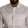 Dolce &amp; Gabbana Weißes Baumwollhemd mit Button-Down-Kragen für Herren
