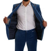 Dolce &amp; Gabbana – Blauer, schmal geschnittener, zweiteiliger Samtanzug „SICILIA“